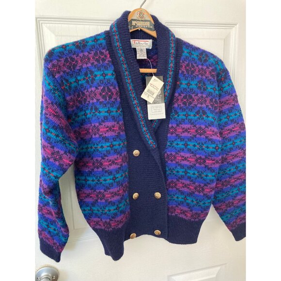Talbots Sweaters - Talbots Susan Bristol Vintage Multicolor Shetland Wool Cardigan Sweater S